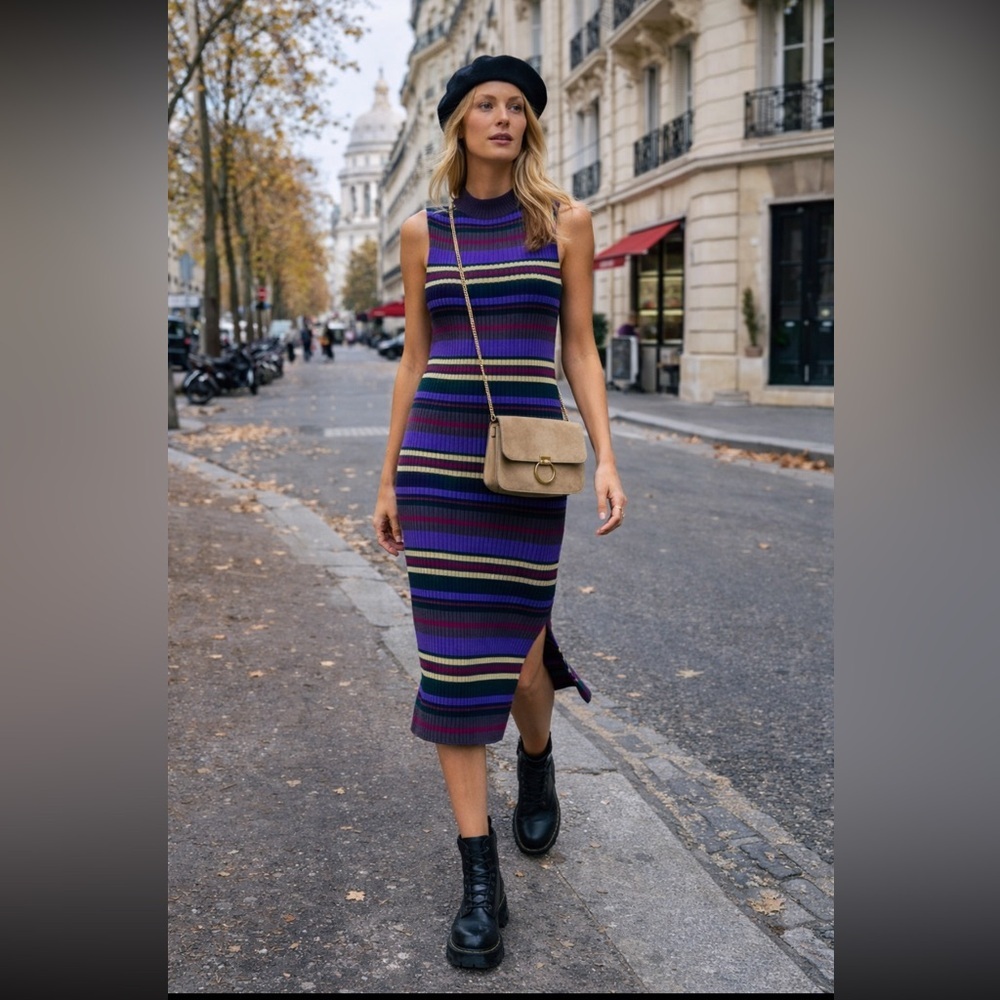 🎉VERY RARE🎉 Anthropologie NWT Anne Ribbed MIDI Dress Size S